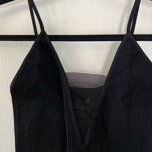 Free People Black Tank Top with Mesh